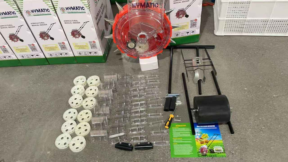 HY-12T Agricultural Manual Seeder | Hand Operated Seed Planter | 12 Adjustable Teeth | Uniform Seed Spacing for Maize, Corn, Beans, Peanut, Cotton & More