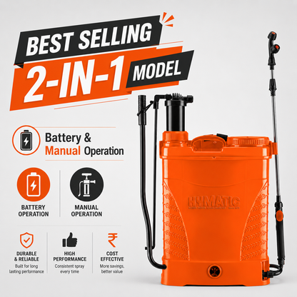 HY-807 2-in-1 Battery Sprayer | Dual Mode Knapsack Sprayer with Manual & Battery Operation