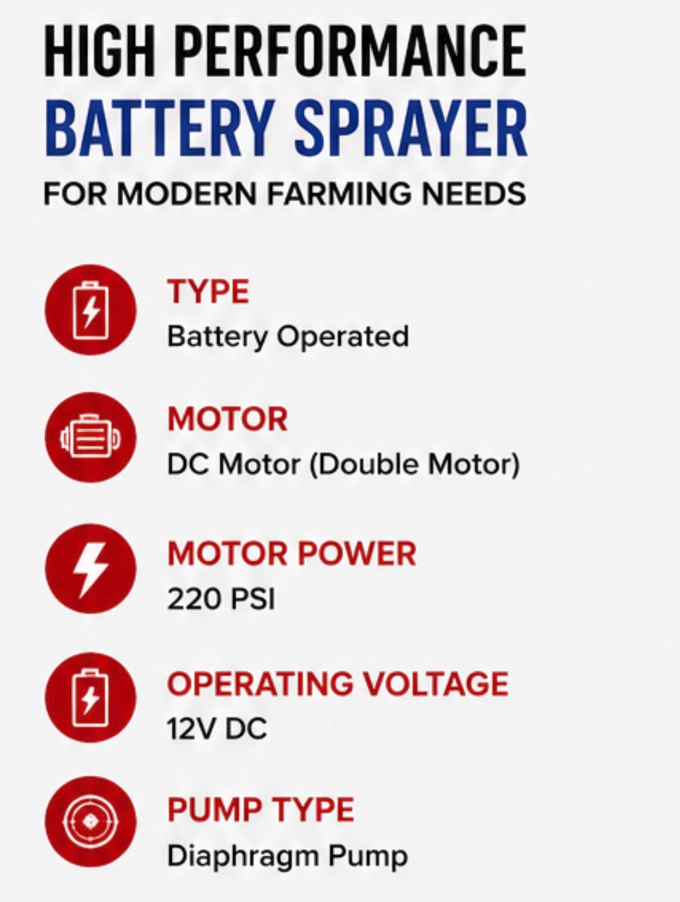 HY-808 Portable Double Motor Battery Sprayer with 10 Metre Pipe