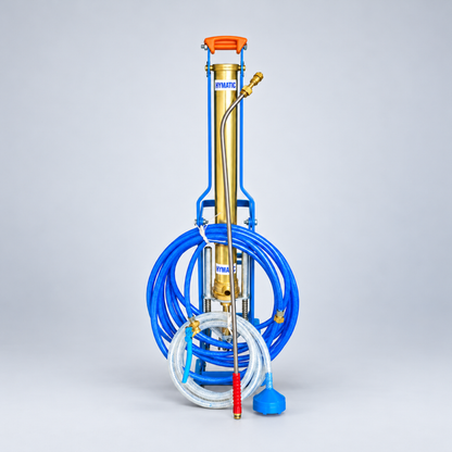 HYMATIC HY-301 foot sprayer studio photograph on a light grey background