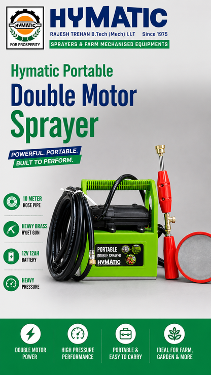 HY-808 Portable Double Motor Battery Sprayer with 10 Metre Pipe