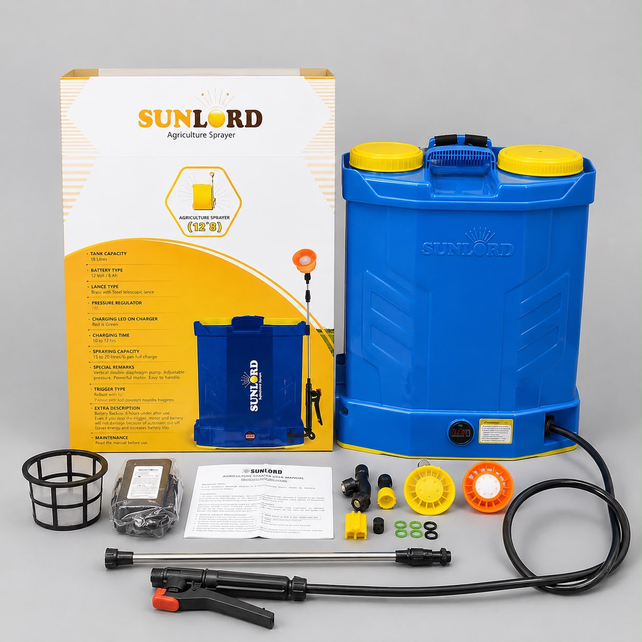 Sunlord HY-11 Battery Sprayer 12V 8AH | 18 Litre Agricultural Battery Sprayer | Robust Quality